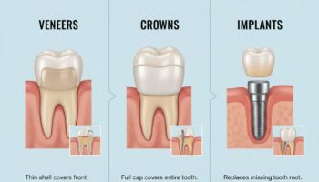What’s the Difference Between Veneers, Crowns, and Implants?